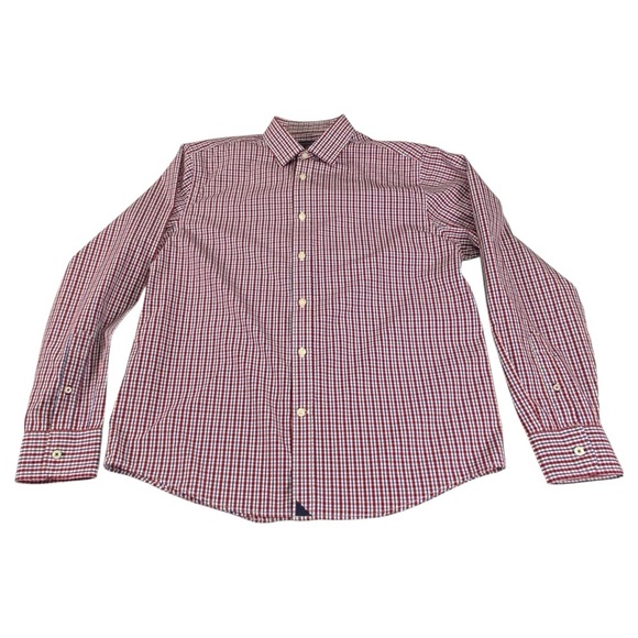 UNTUCKit Men's Blue and Red Plaid Long Sleeve Shirt, L - Picture 3 of 9